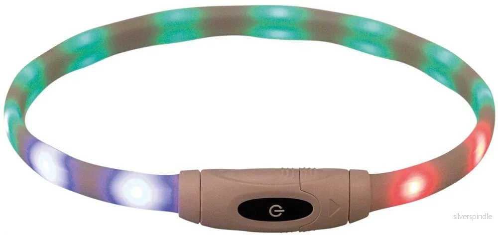 Flash light ring USB, silicon, XS-XL: 65 cm/16 mm, multifrg