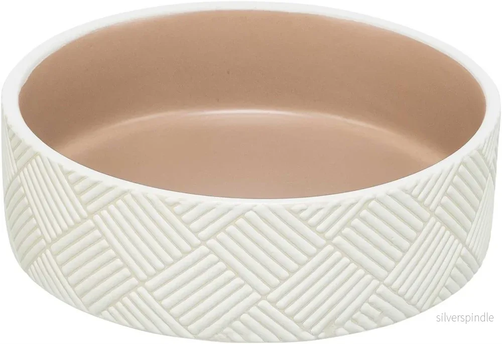 Keramisk skål med mönster, 0,4 l/ø 14 cm, vit/beige Keramisk skål med mönster, 0,4 l/ø 14 cm, vit/beige