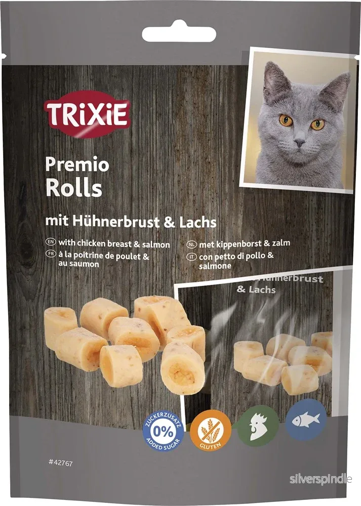 Premio Rolls med kycklingbröst och lax, 50 g