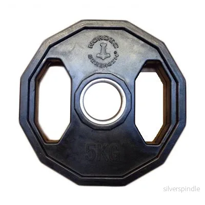 Viktskiva 5 kg - 50 mm Svart/12kantig