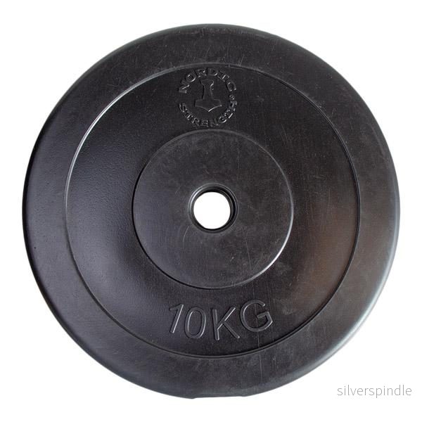 Viktskiva i hård plast 10 kg (30 mm)