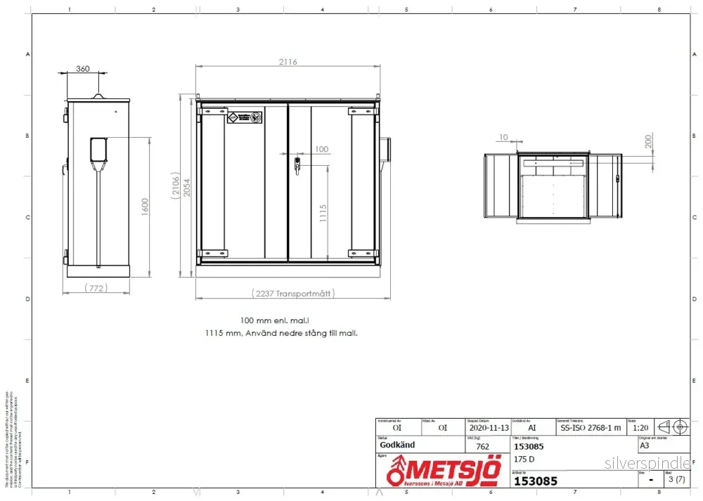 Gasskåp 175D - 4 styck P45 Uteskåp EI30 - Bild 3