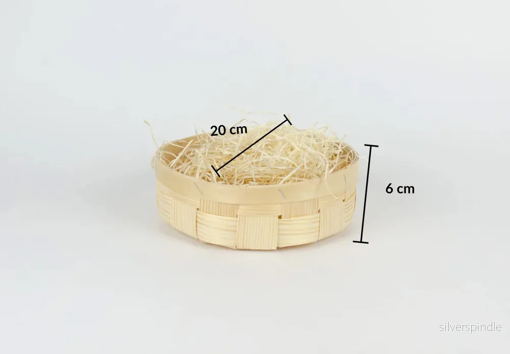 Tom presentkorg | Rund | 20 cm | Naturfärgad | Inklusive träull - Bild 3