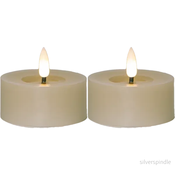Flamme flow 2-pack LED-ljus beige större värmeljus