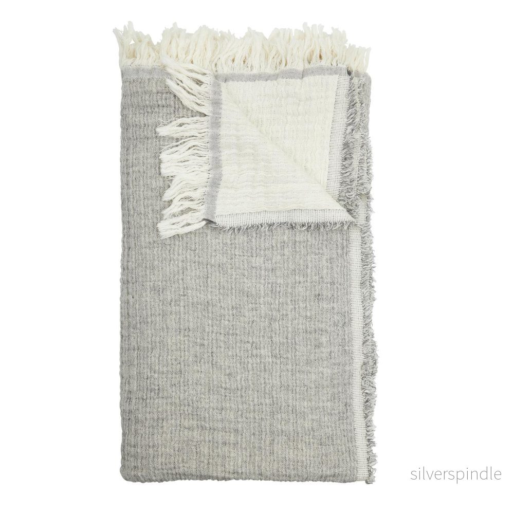 Samos pläd grå/offwhite