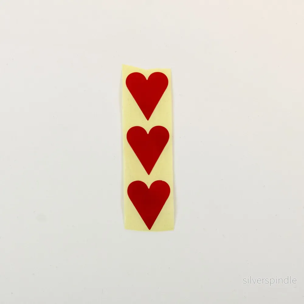 Klistermärken – Hjärta Röd | 3 – pack | Små | 2 x 2,3 cm