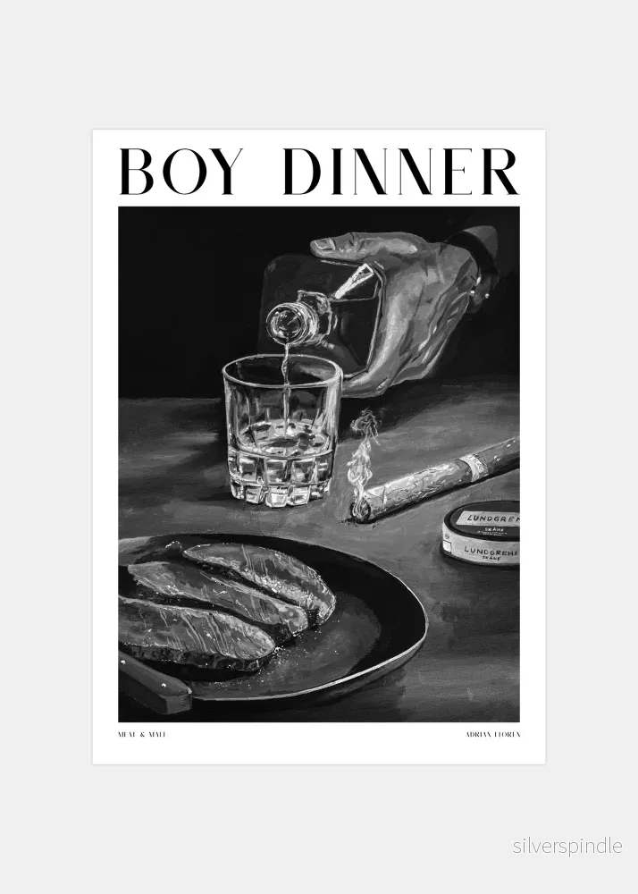 Boy Dinner — Black & White Boy Dinner — Black & White