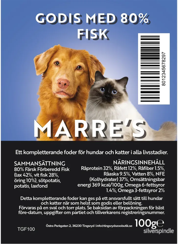Marre’s Godis Med 80% Fisk 100g Marre’s Godis Med 80% Fisk 100g