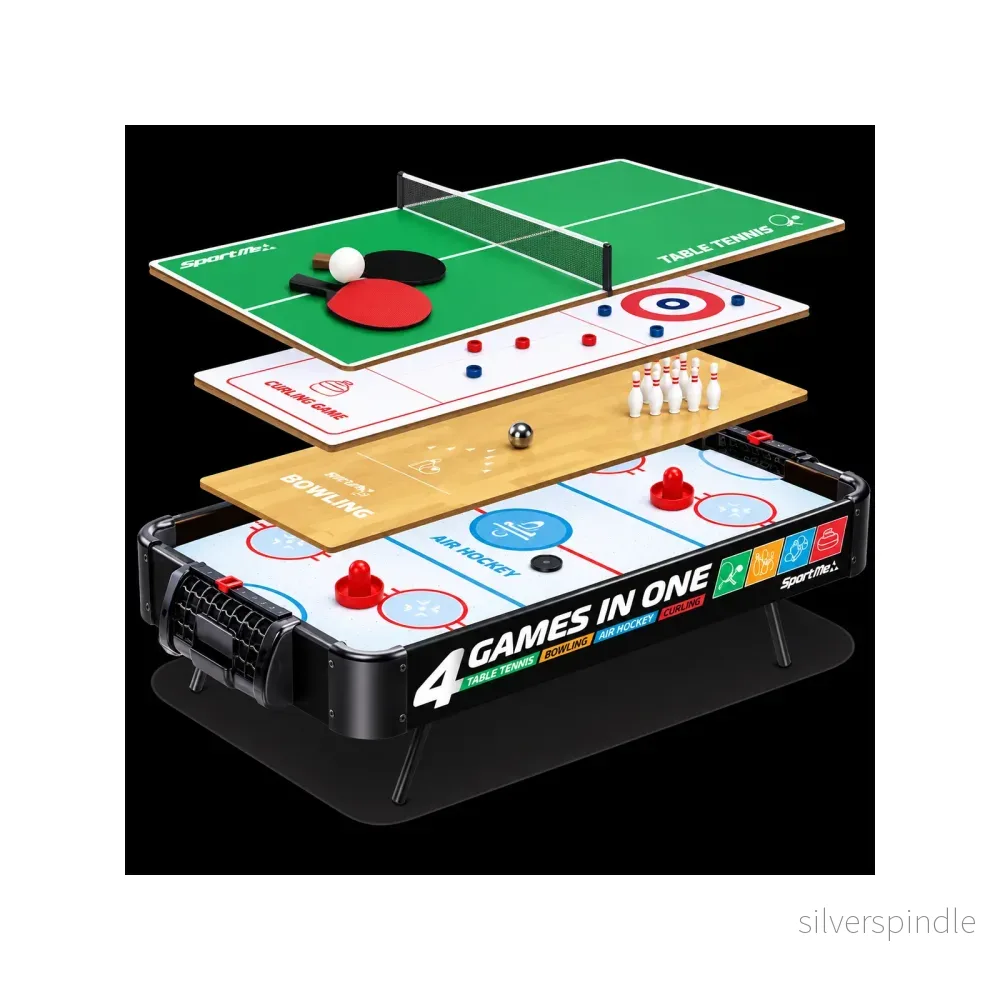 4-i-1 Bordspel – Airhockey, Bordtennis, Curling och Bowling 4-i-1 Bordspel – Airhockey, Bordtennis, Curling och Bowling