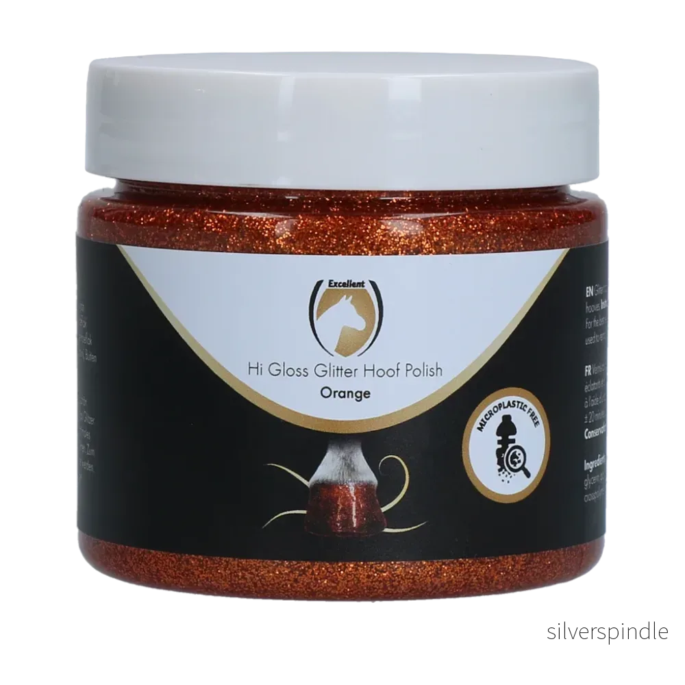 Excellent Horse Hi Gloss Glitter Hovlack Orange 150 ml Excellent Horse Hi Gloss Glitter Hovlack Orange 150 ml