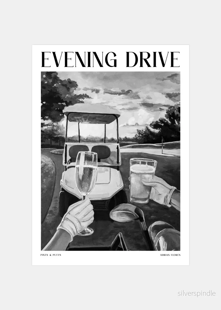 Evening Drive — Black & White