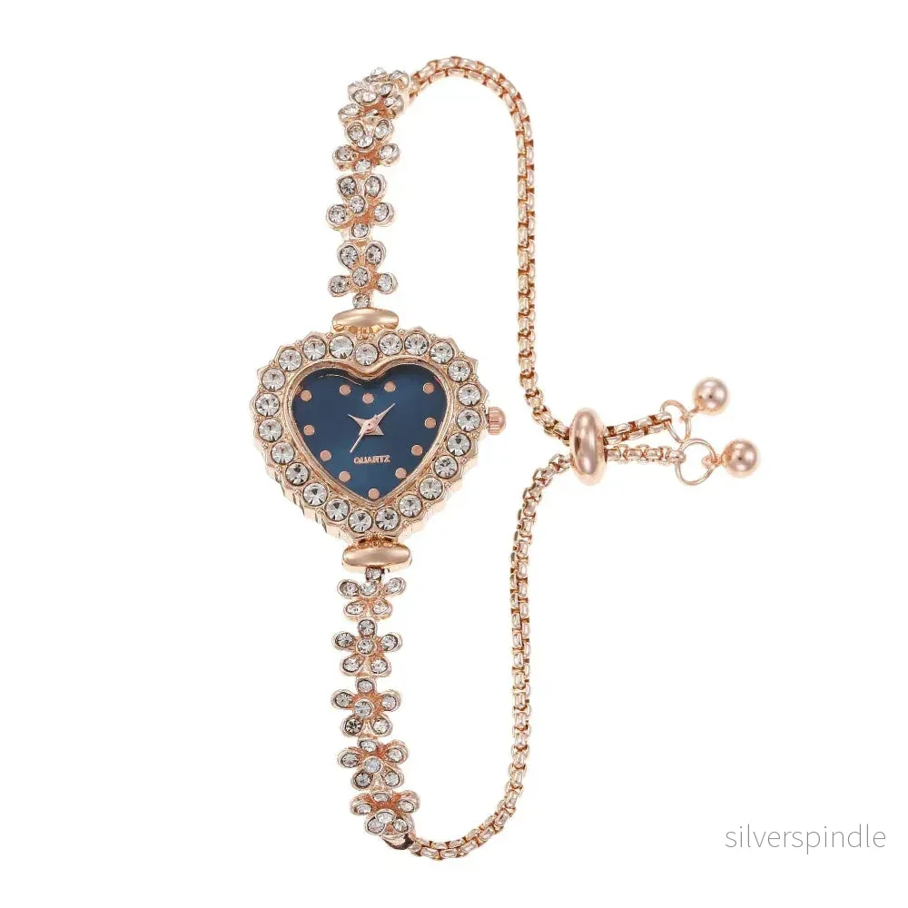 Elegant damklocka med blomsterlänk och infattade diamanter – passar till alla stilar Elegant damklocka med blomsterlänk och infattade diamanter – passar till alla stilar