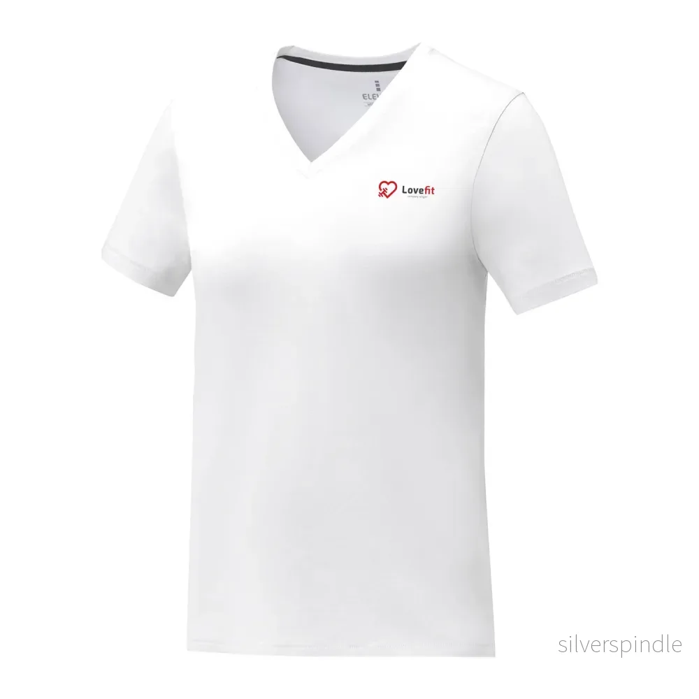 Somoto kortärmad V-ringad t-shirt till dam