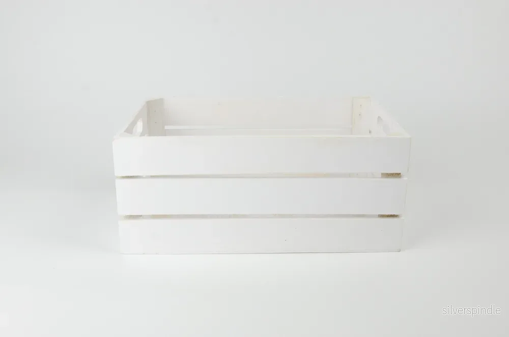 Presentlåda i trä | Rektangulär | 12 cm | Vit - Bild 3