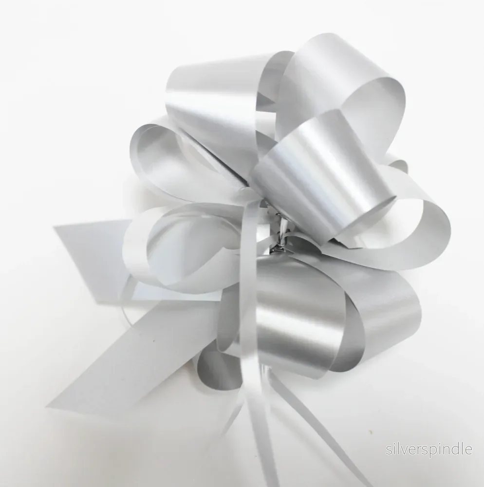 Rosett till presentkorg matt silver 30 mm Rosett till presentkorg matt silver 30 mm