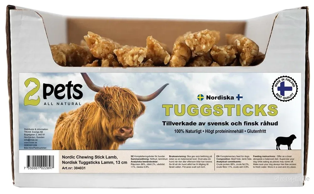 2pets Nordisk tuggsticks, lamm, 13 cm 2pets Nordisk tuggsticks, lamm, 13 cm