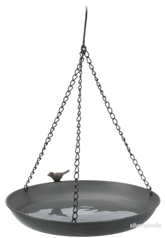 Fågelbad, hängande, metall, 2,200 ml/ø 30 cm