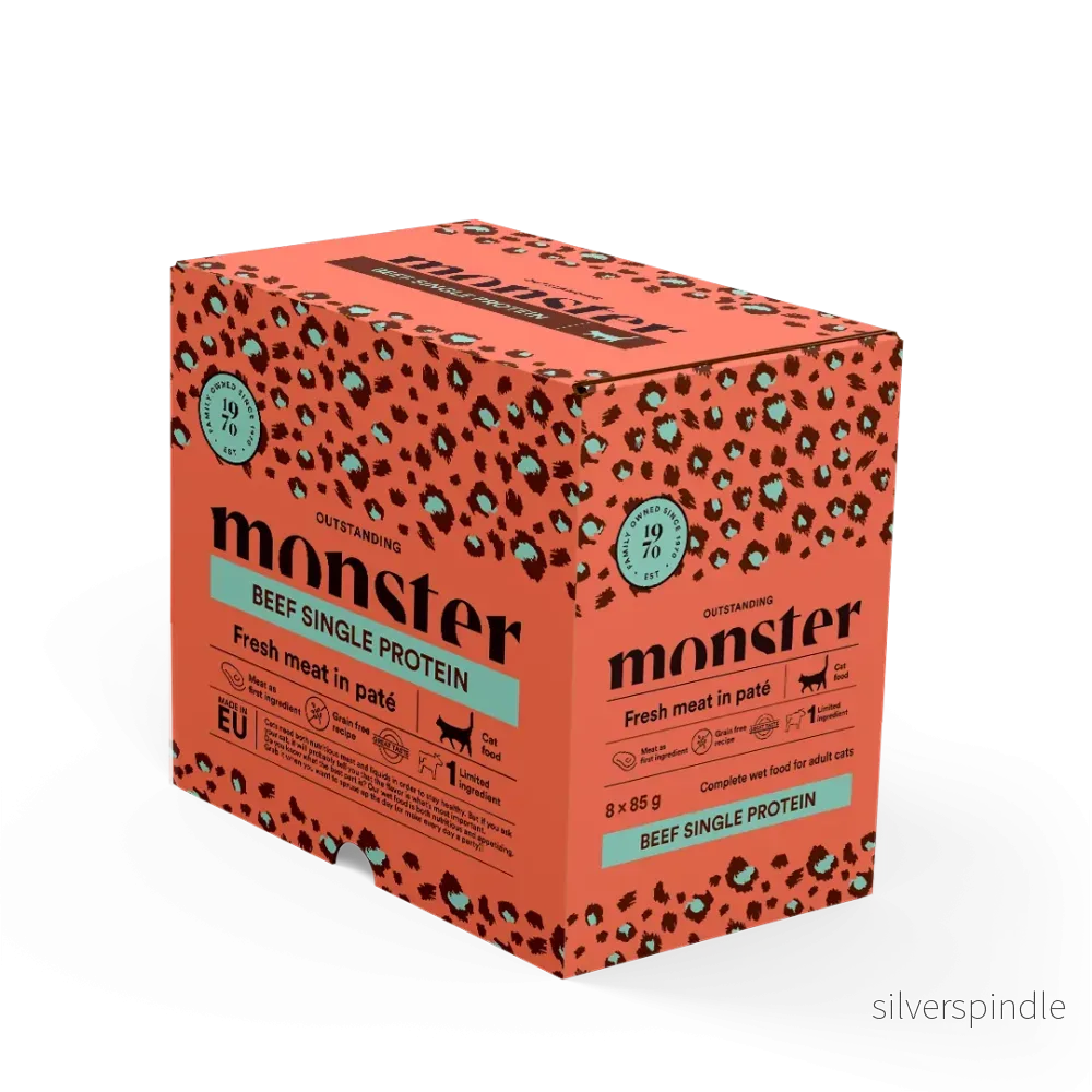 Monster Katt Pouches Adult Beef 85 g (8-pack)