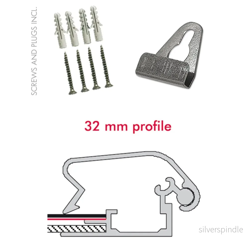 Snapp-Ram, vägg, 32 mm profil - Bild 2