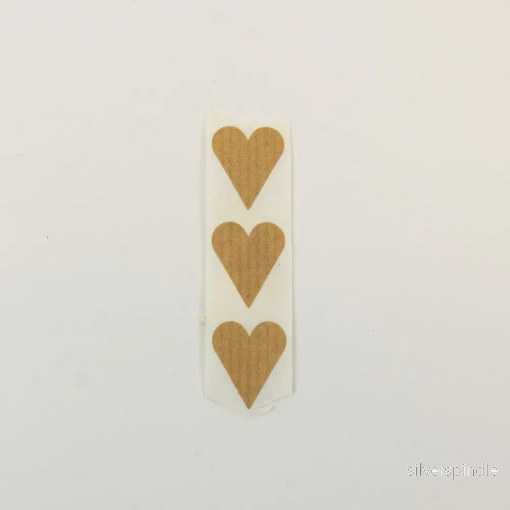 Klistermärken – Hjärta natur | 3 – pack | Små | 2 x 2,3 cm