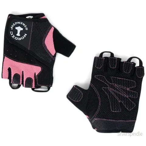 Träningshandskar med gummibeläggning i rosa från Nordic Strength (XL) - Bild 2