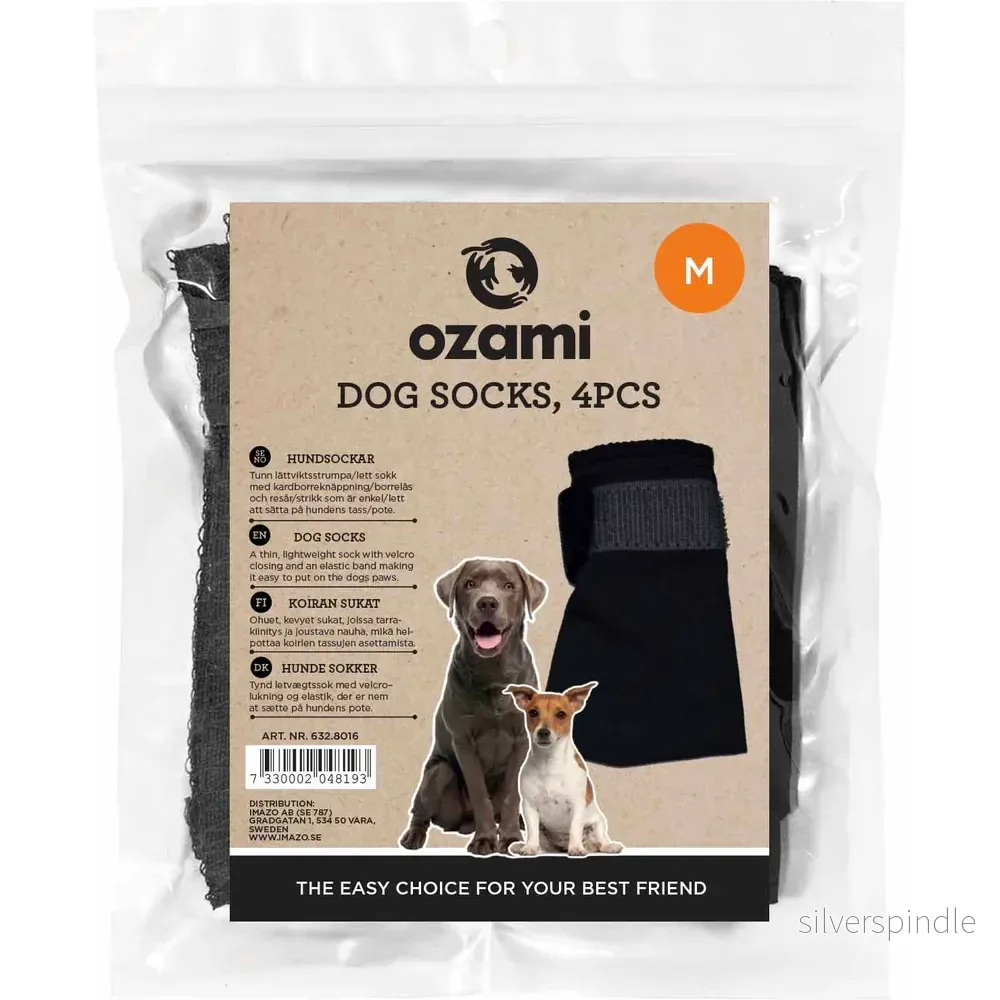 Ozami Dog Socks M 4pcs Black Ozami Dog Socks M 4pcs Black