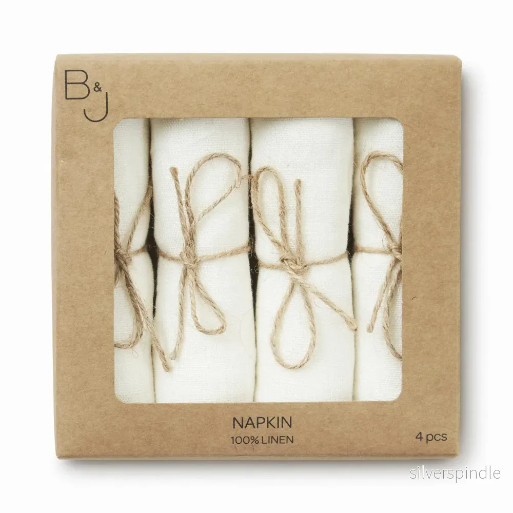 Mandela linneservetter 4-pack offwhite - Bild 3