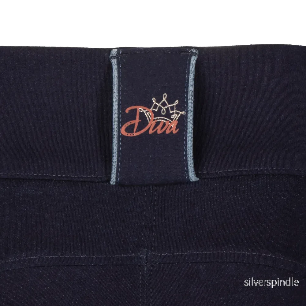 Ridbyxor Equitights Diva Mauvewood Denim Full Grip - Bild 3