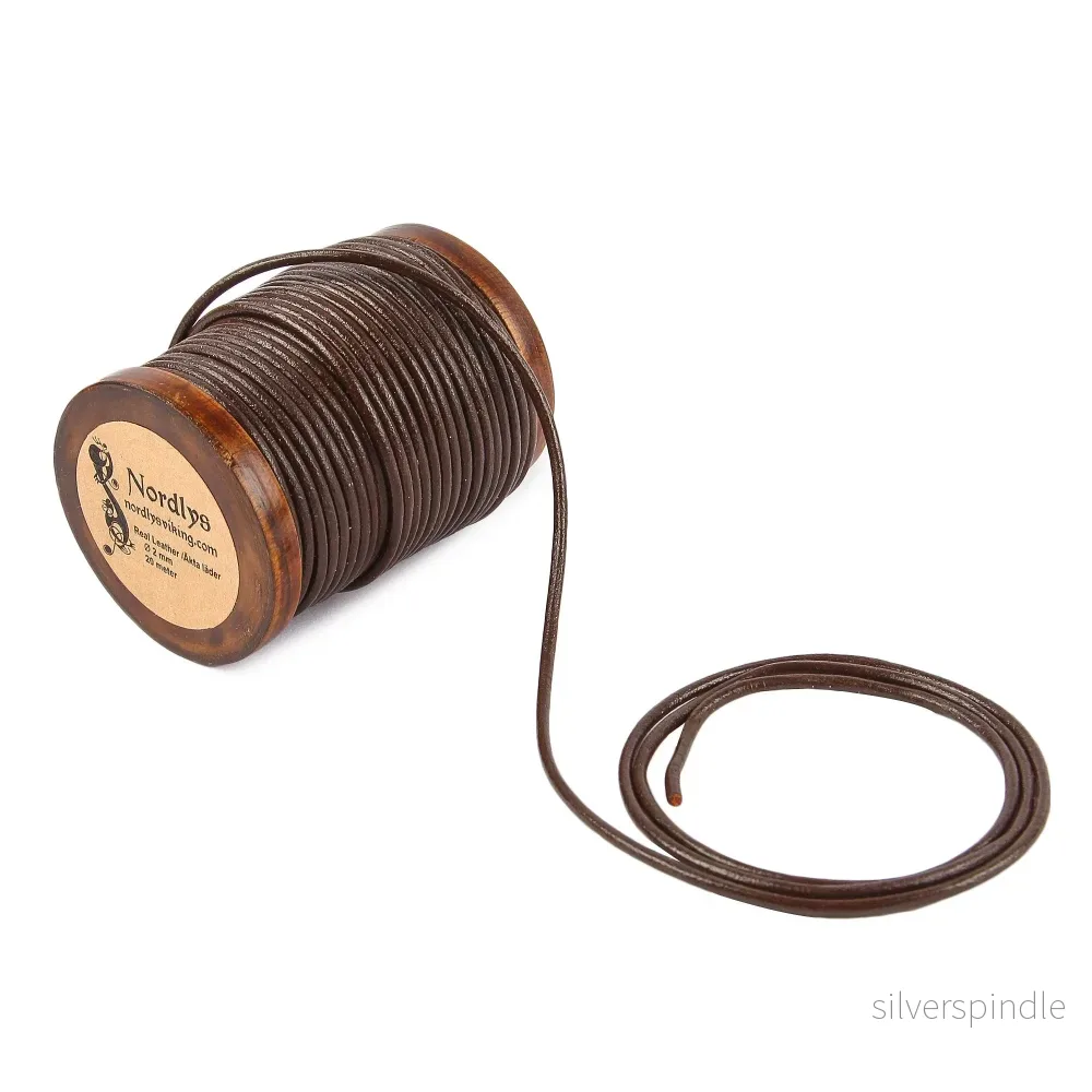 Läderband brun, 2mm, 20m - Bild 2