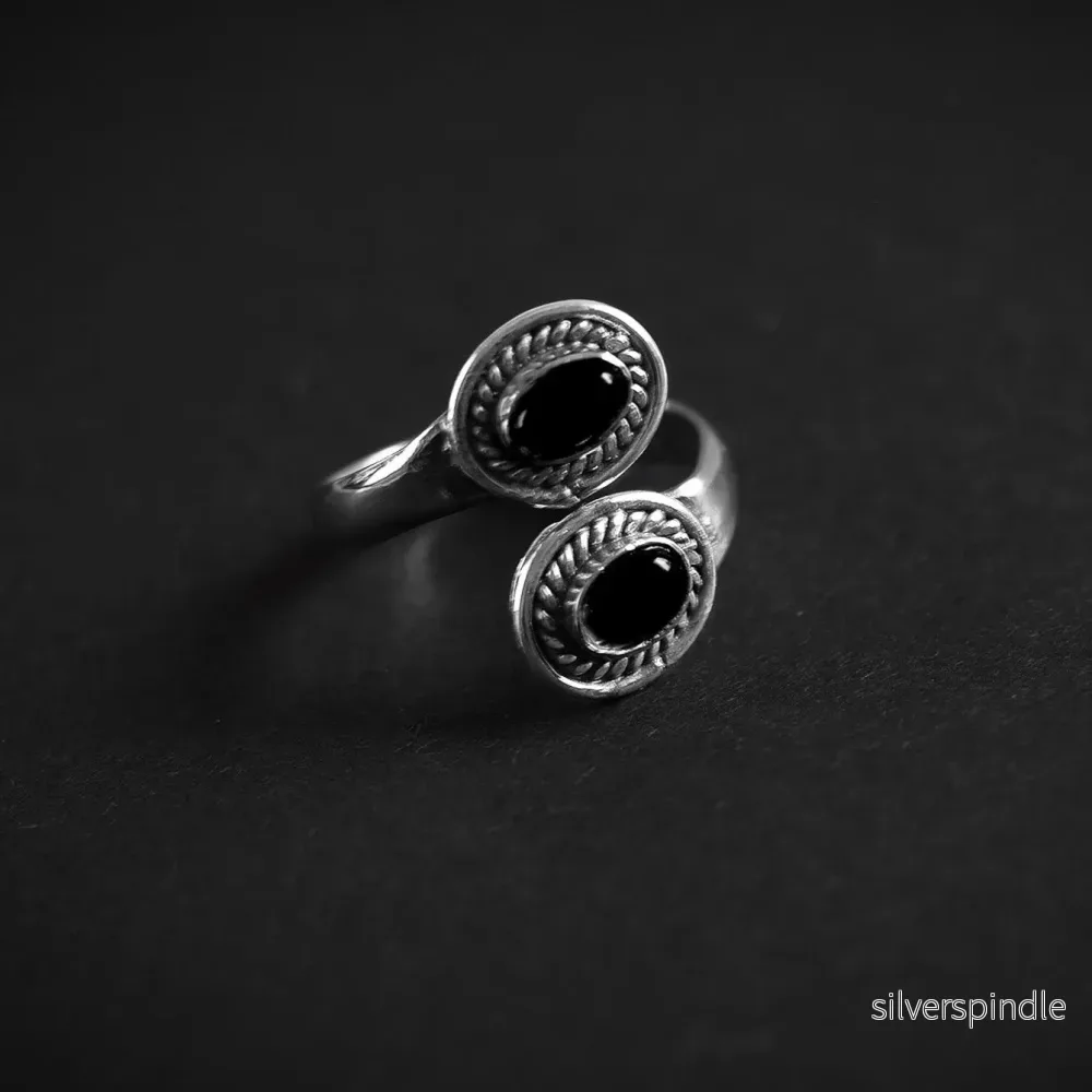Spiralring med Svarta Agater - Bild 3