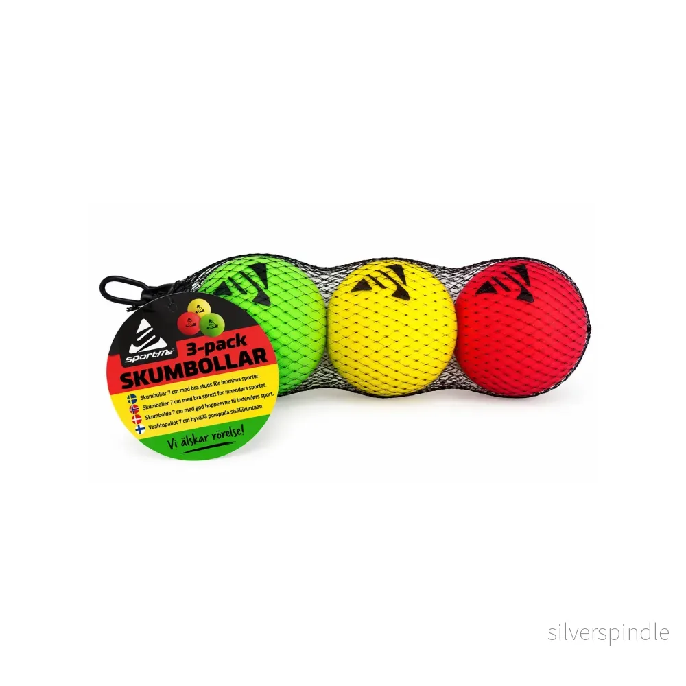 Skumbollar 7 cm – 3-pack i olika färger - Bild 3