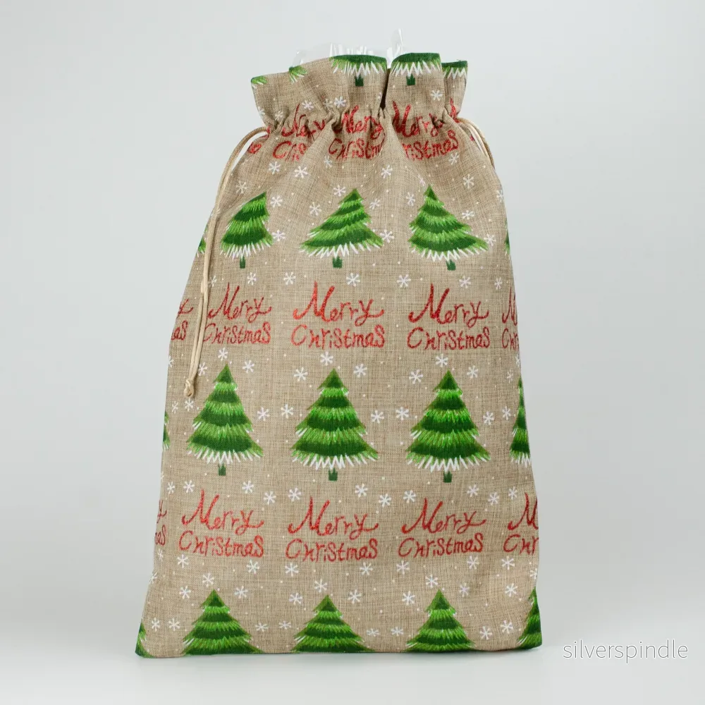 Julsäck – Julmotiv | Merry Christmas | 25×40 cm  | Jutesäck – M