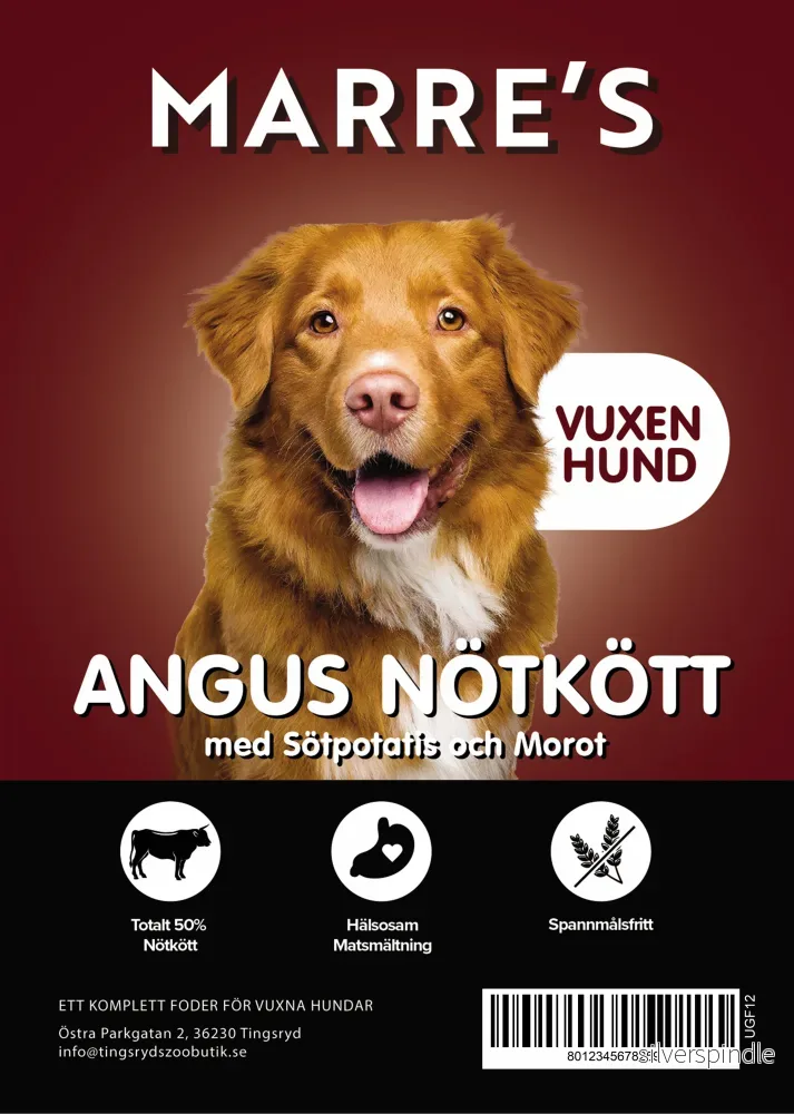 Marre´s Vuxen Hund Angusbiff 12kg