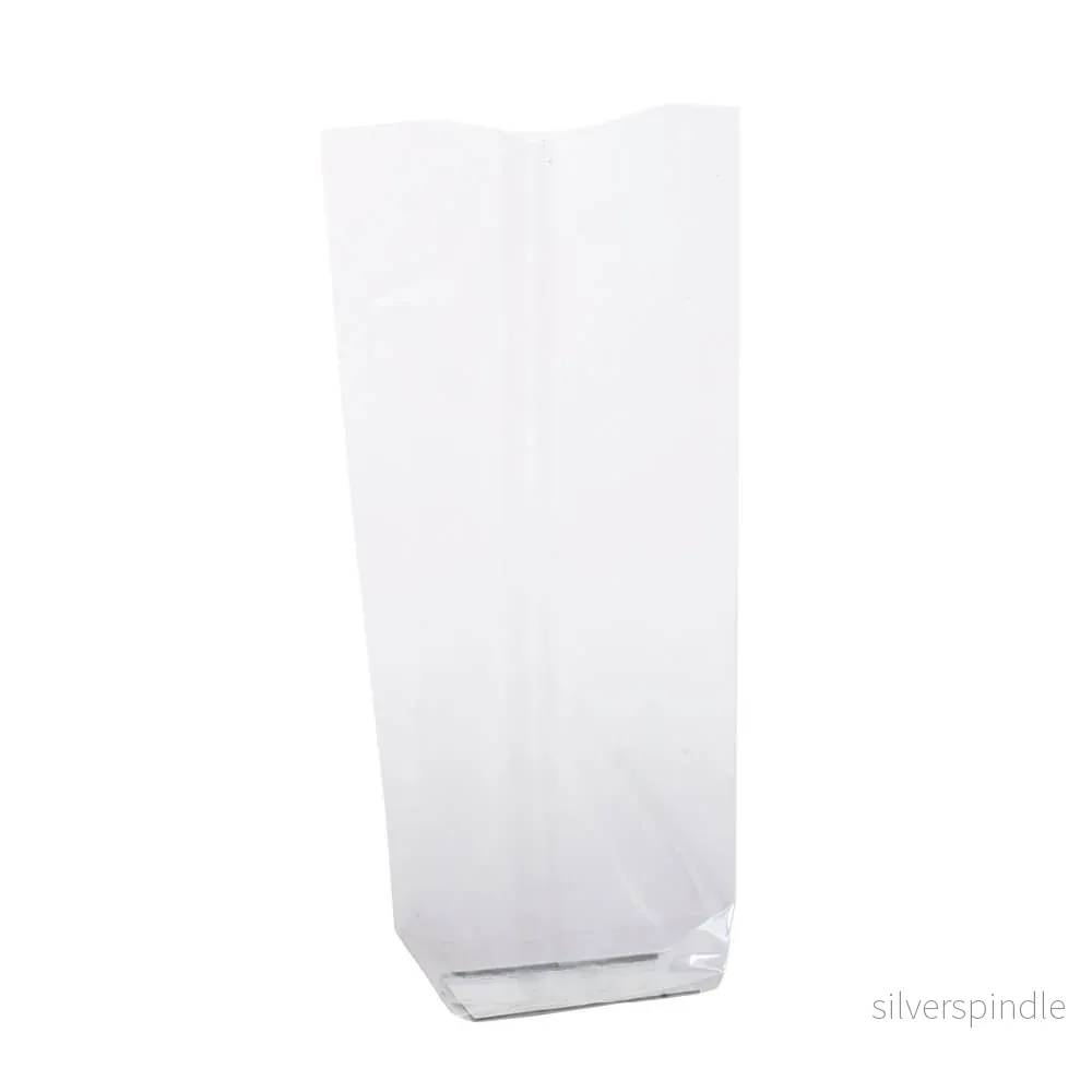Cellofanpåsar med silverbotten 17×32 cm | Transparenta plast