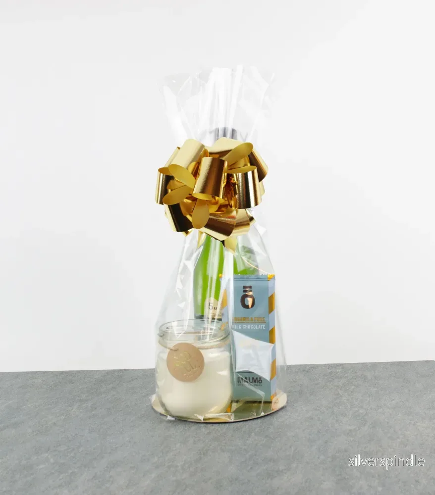 Cellofanpåsar med guld bottenplatta Ø16×47 cm | Transparenta plast - Bild 2