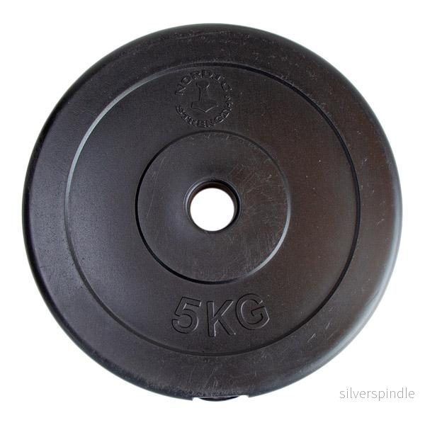 Viktskiva i hård plast 5 kg (30 mm)