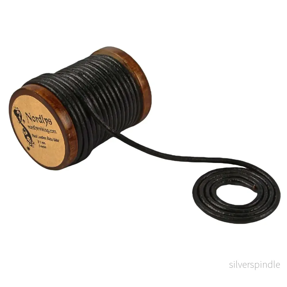 Läderband svart, 3mm, 5m - Bild 2