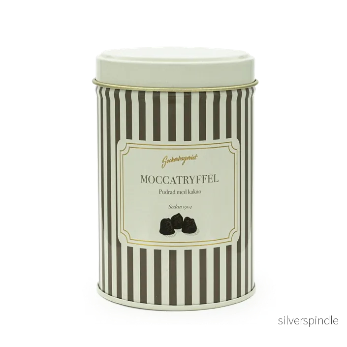 Premium moccatryfflar i plåtburk 100gr