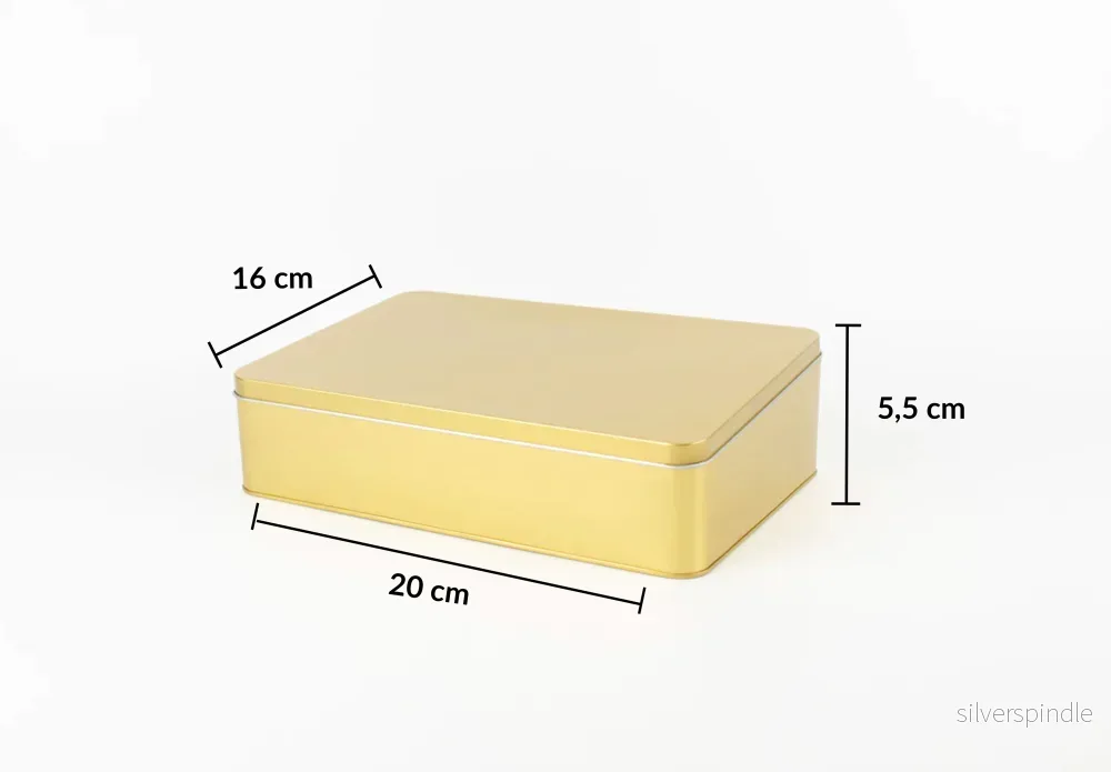 Presentlåda med lock i metall - Guld - Bild 3