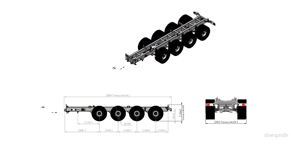 MQ95 Multi 4axlar 560/60x22,5 1 tippcylinder - Bild 2