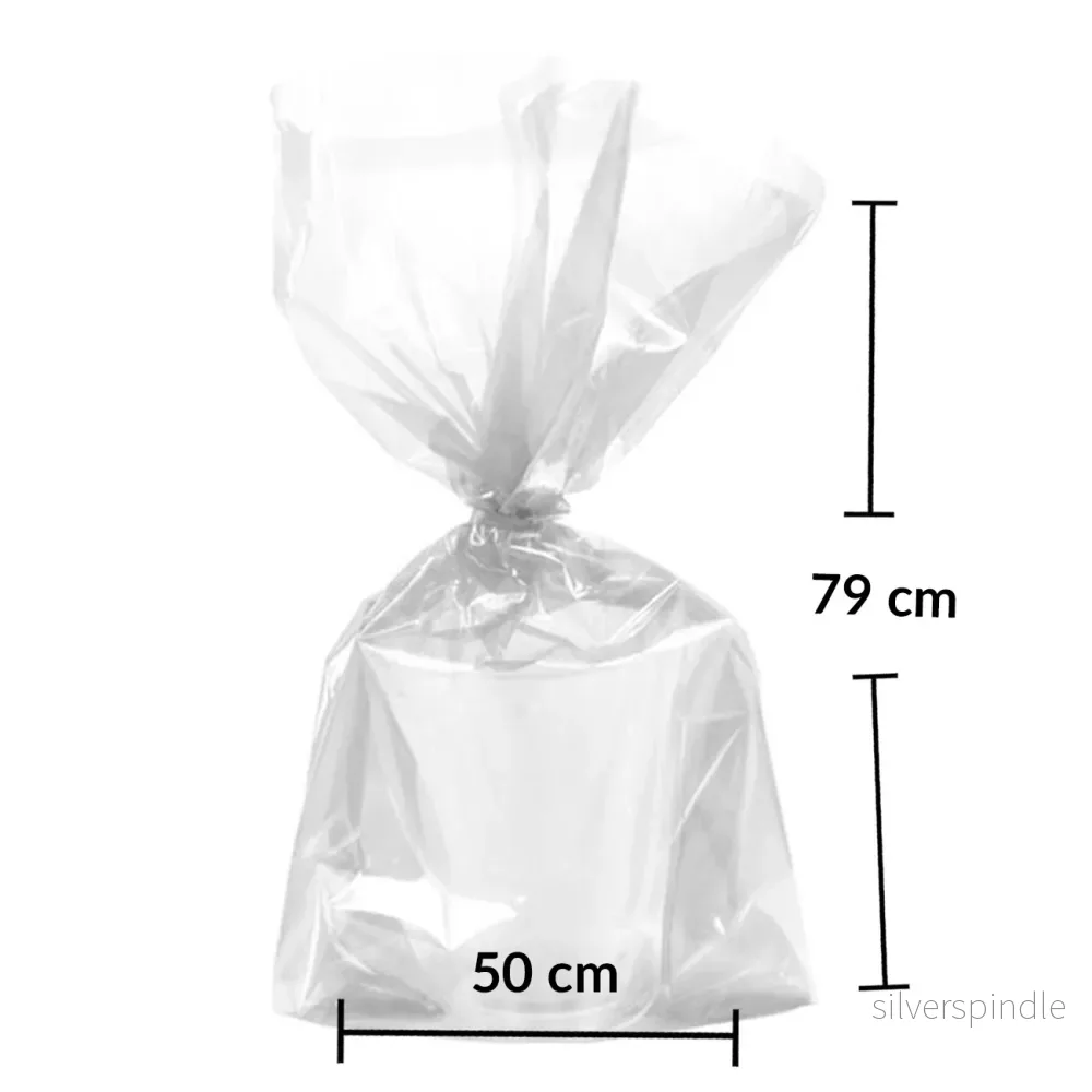 Stora cellofanpåsar 50 B x 78 H cm | Transparenta plast - Bild 2