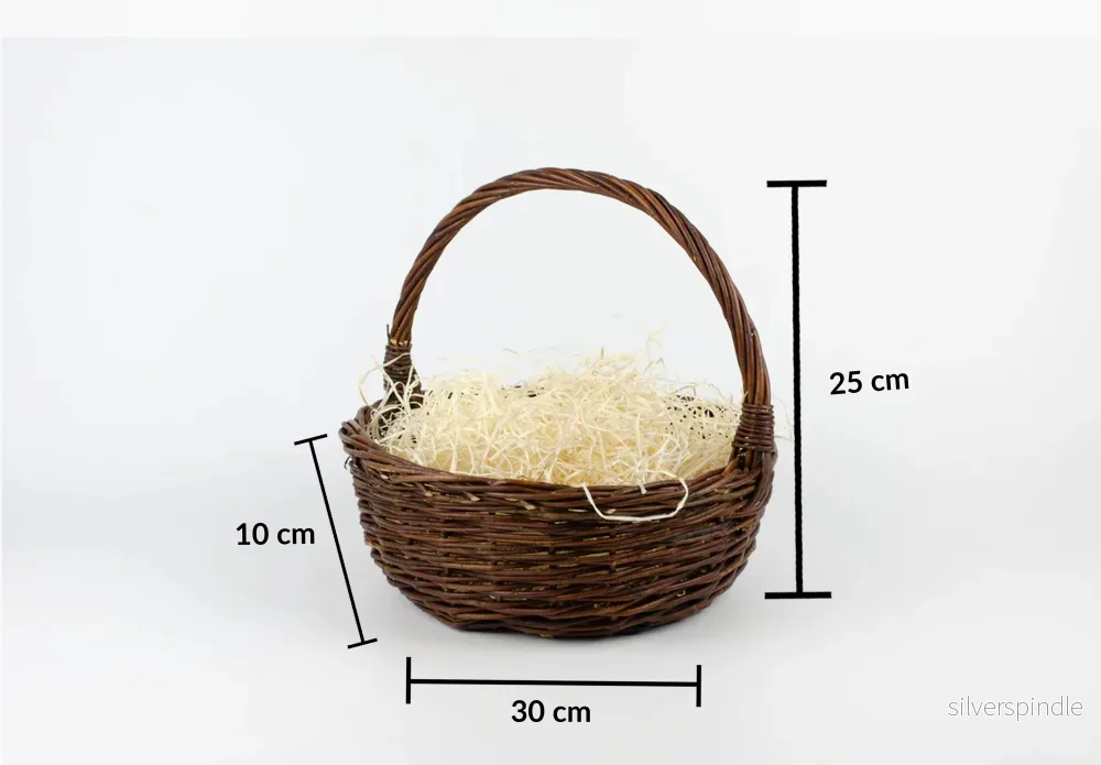 Tom presentkorg - Rund 30 cm mörk ink träull - Bild 2