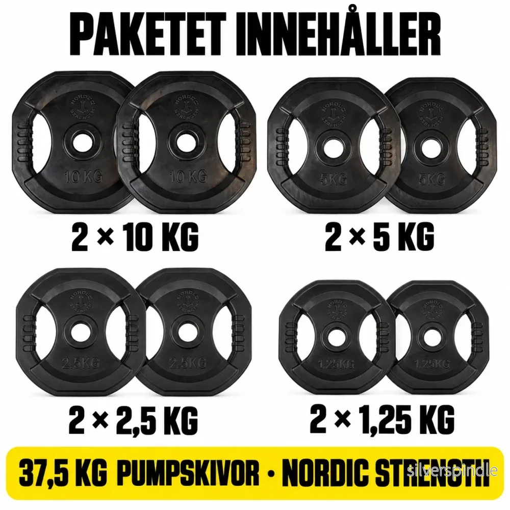Svart pumpskivset 37,5 kg | Nordic Strength - Bild 2