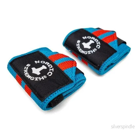 Handledsstöd blå/röd (bomull/elastan) – Nordic Strength Handledsstöd blå/röd (bomull/elastan) – Nordic Strength