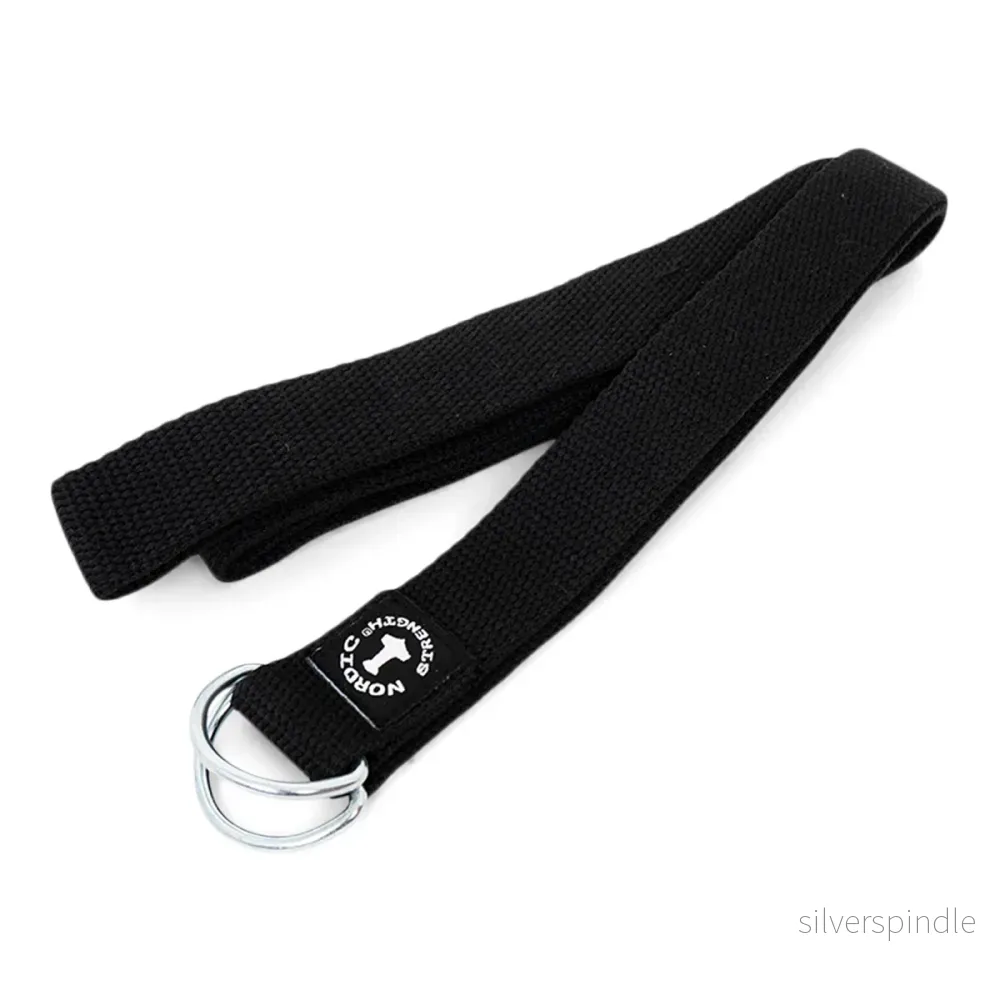 Yogabälte med metallspänne i svart - Bild 2