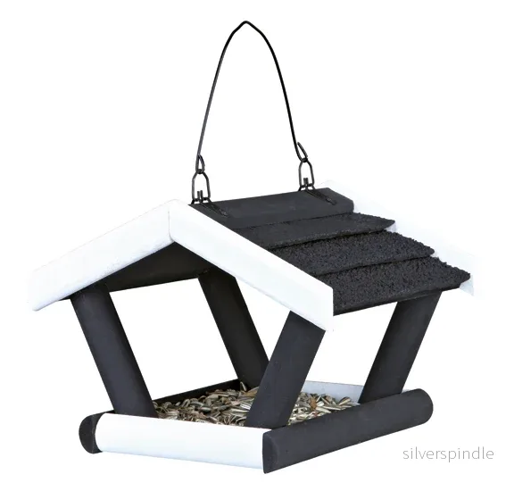 Vildfågelbord, 17 × h19 × 14 cm, svart/vit Vildfågelbord, 17 × h19 × 14 cm, svart/vit