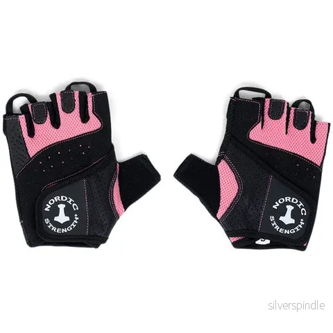Träningshandskar med gummibeläggning i rosa från Nordic Strength (XL) Träningshandskar med gummibeläggning i rosa från Nordic Strength (XL)