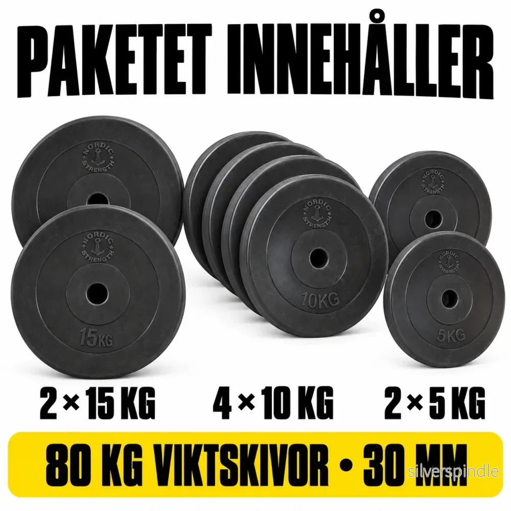 Viktskivspaket 80 kg i hårdplast | 30 mm Viktskivspaket 80 kg i hårdplast | 30 mm