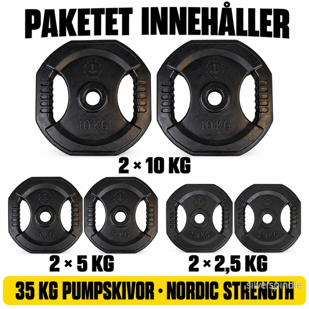 Svart pumpskivset 35 kg | Nordic Strength - Bild 2
