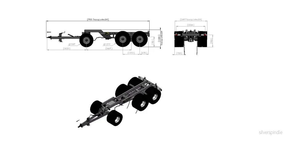 Olympia 60 chassi 710/45x22,5 fram 710/35x22,5 - Bild 3